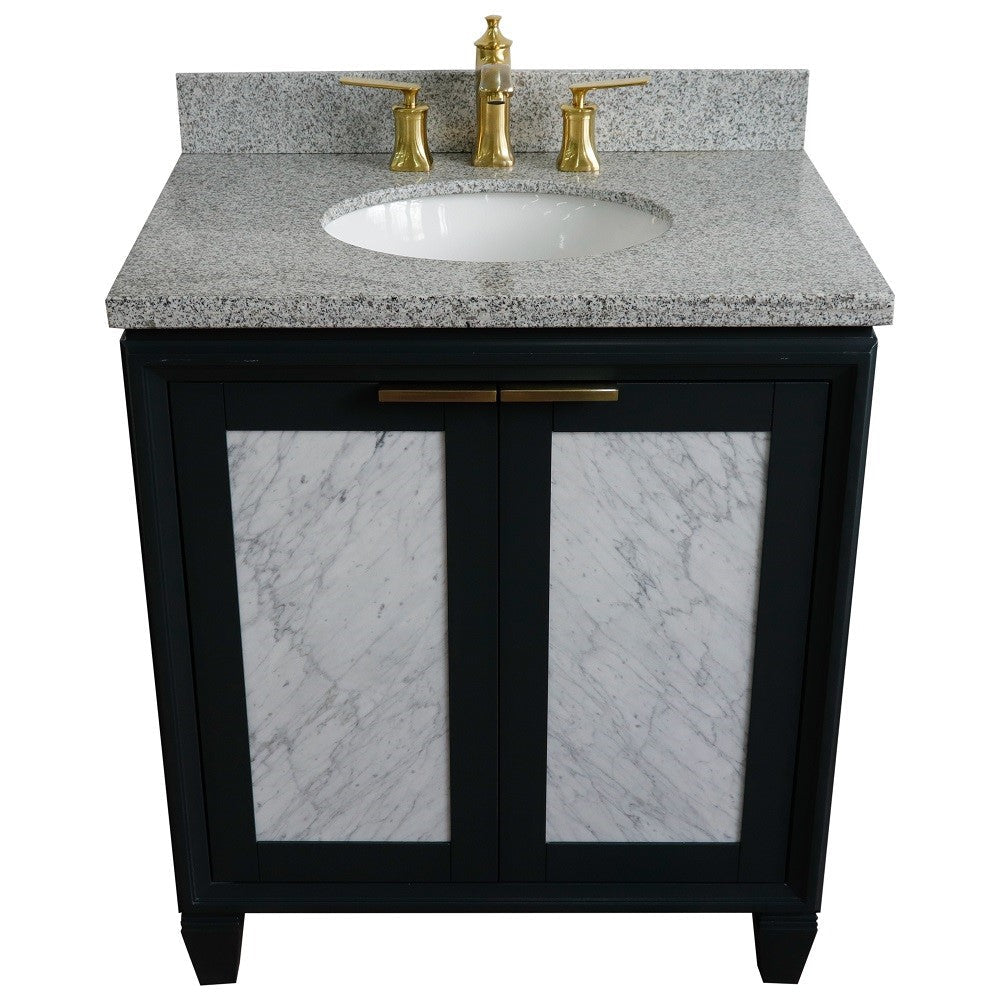 Bellaterra 400990-31-DG-GYO 31" Wood Single Vanity w/ Counter Top and Sink Dark Gray