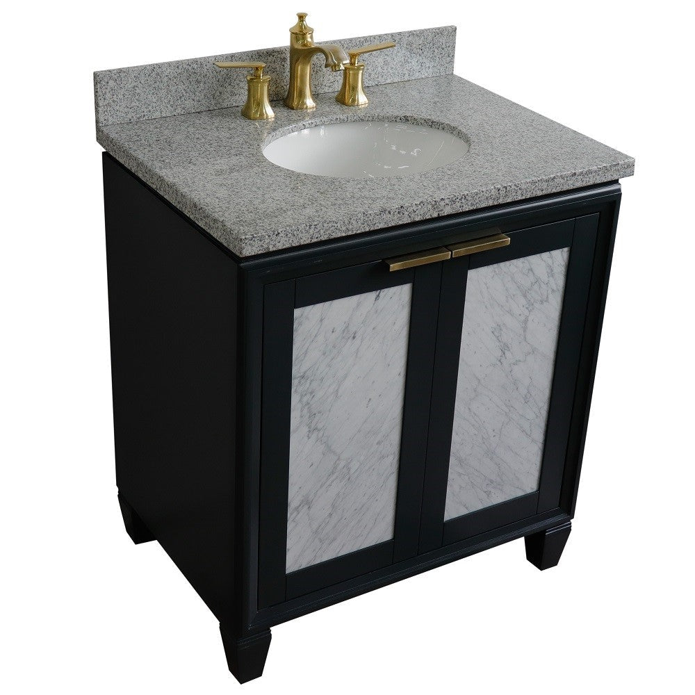 Bellaterra 400990-31-DG-GYO 31" Wood Single Vanity w/ Counter Top and Sink Dark Gray