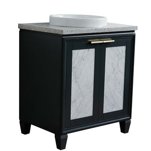 Bellaterra 400990-31-DG-GYRD 31" Wood Single Vanity w/ Counter Top and Sink Dark Gray
