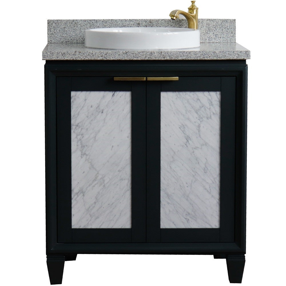 Bellaterra 400990-31-DG-GYRD 31" Wood Single Vanity w/ Counter Top and Sink Dark Gray