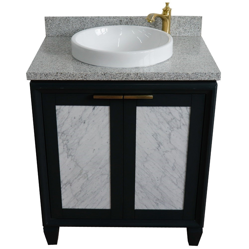 Bellaterra 400990-31-DG-GYRD 31" Wood Single Vanity w/ Counter Top and Sink Dark Gray