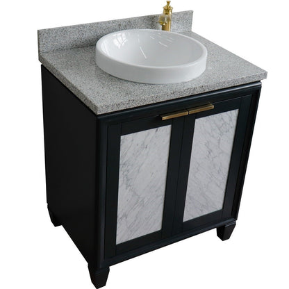 Bellaterra 400990-31-DG-GYRD 31" Wood Single Vanity w/ Counter Top and Sink Dark Gray