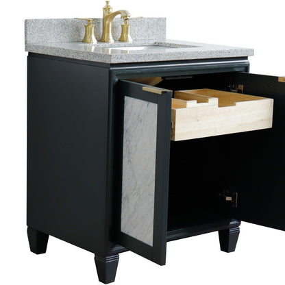 Bellaterra 400990-31-DG-GYR 31" Wood Single Vanity w/ Counter Top and Sink Dark Gray