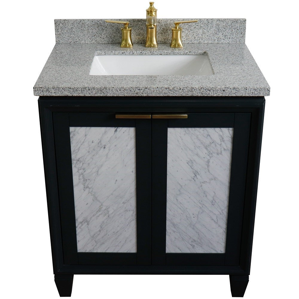 Bellaterra 400990-31-DG-GYR 31" Wood Single Vanity w/ Counter Top and Sink Dark Gray