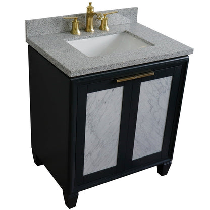 Bellaterra 400990-31-DG-GYR 31" Wood Single Vanity w/ Counter Top and Sink Dark Gray