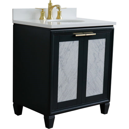 Bellaterra 400990-31-DG-WEO 31" Wood Single Vanity w/ Counter Top and Sink Dark Gray