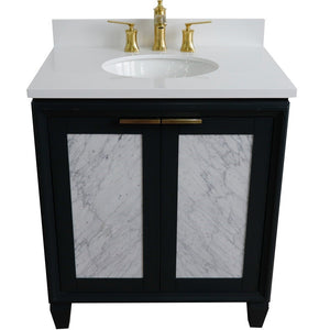 Bellaterra 400990-31-DG-WEO 31" Wood Single Vanity w/ Counter Top and Sink Dark Gray