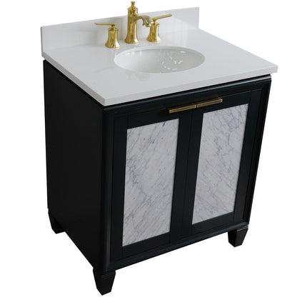 Bellaterra 400990-31-DG-WEO 31" Wood Single Vanity w/ Counter Top and Sink Dark Gray