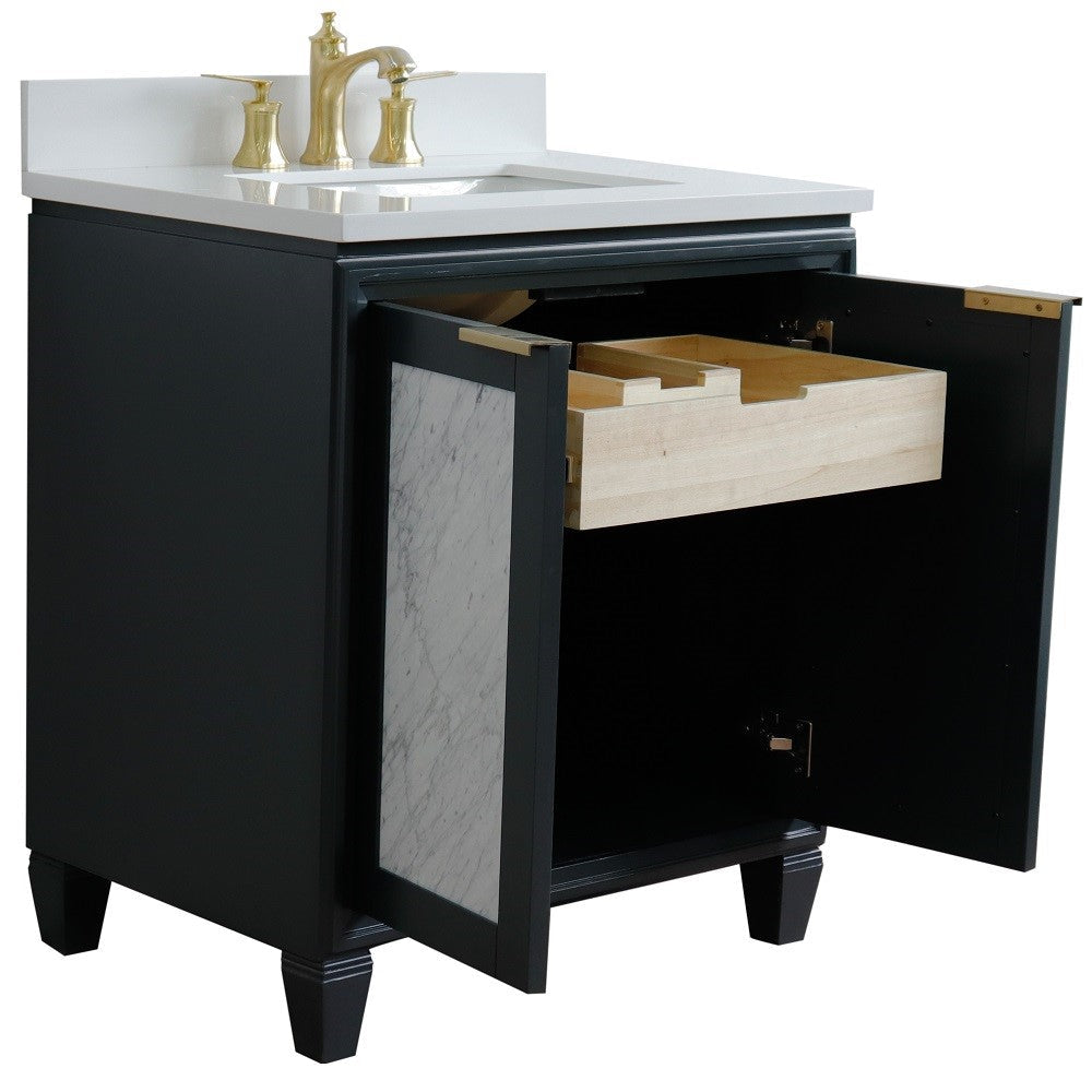 Bellaterra 400990-31-DG-WER 31" Wood Single Vanity w/ Counter Top and Sink Dark Gray