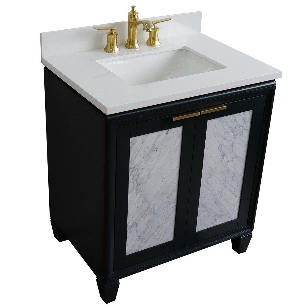 Bellaterra 400990-31-DG-WER 31" Wood Single Vanity w/ Counter Top and Sink Dark Gray