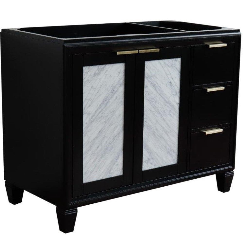 Bellaterra 42" Single Sink Vanity - Cabinet Only 400990-42L, Black / Left Door, Front