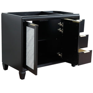Bellaterra 42" Single Sink Vanity - Cabinet Only 400990-42L, Black / Left Door, Open