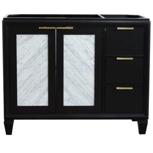 Bellaterra 42" Single Sink Vanity - Cabinet Only 400990-42L, Black / Left Door, Front