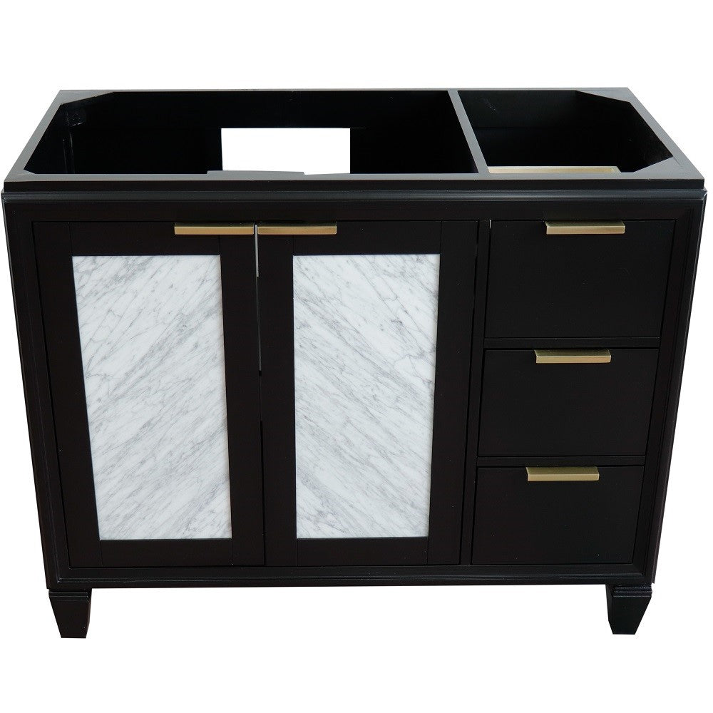 Bellaterra 42" Single Sink Vanity - Cabinet Only 400990-42L, Black / Left Door, Front