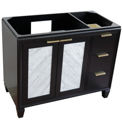 Bellaterra 42" Single Sink Vanity - Cabinet Only 400990-42L, Black / Left Door, Front