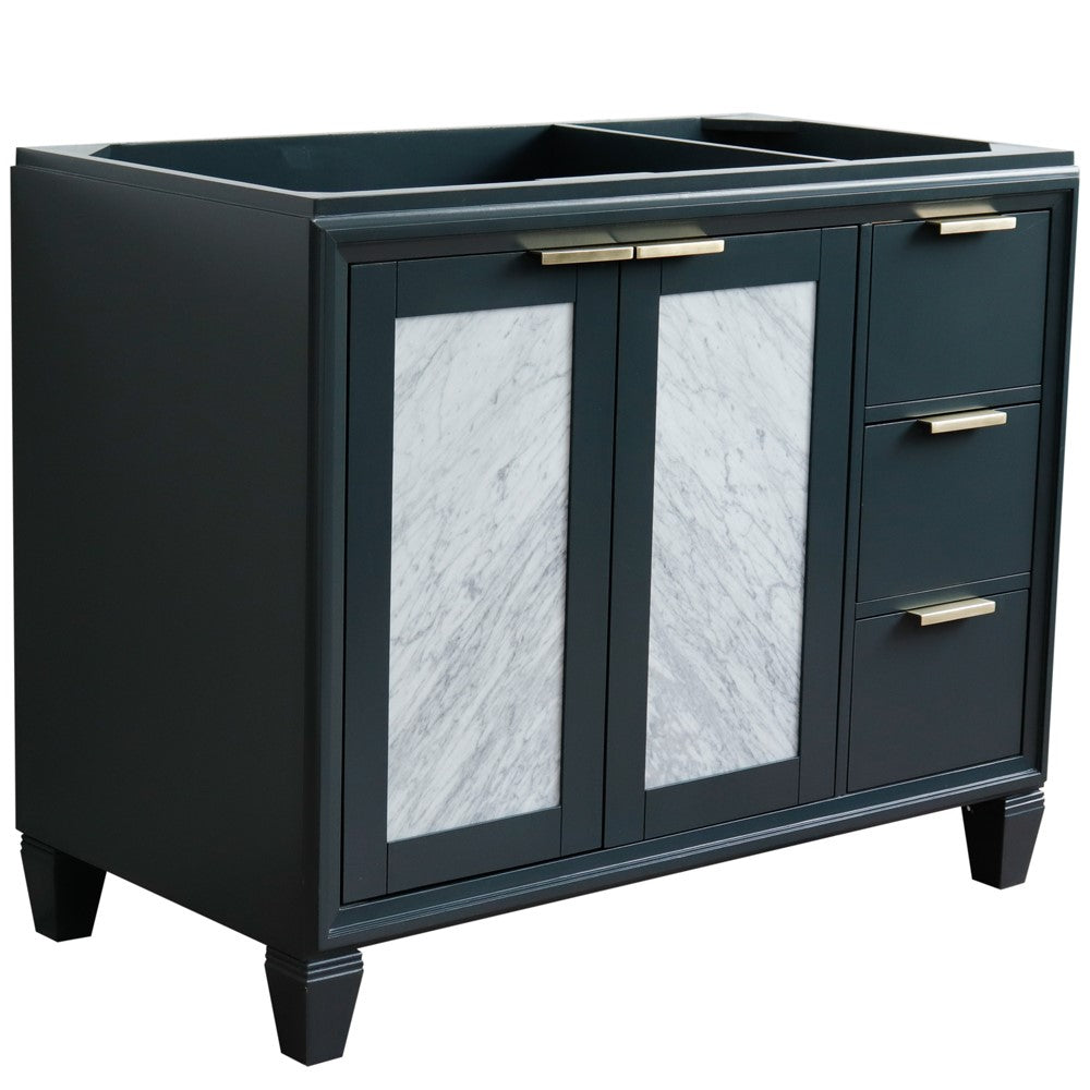 Bellaterra 42" Single Sink Vanity - Cabinet Only 400990-42L, Dark Gray / Left Door, Front