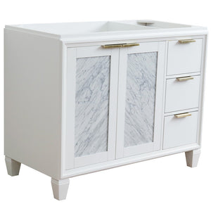 Bellaterra 42" Single Sink Vanity - Cabinet Only 400990-42L, White / Left Door, Front