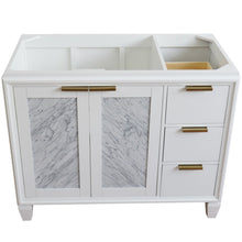 Load image into Gallery viewer, Bellaterra 42&quot; Single Sink Vanity - Cabinet Only 400990-42L, White / Left Door, Top View