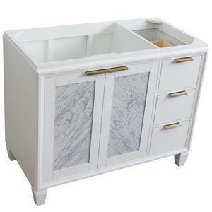Bellaterra 42" Single Sink Vanity - Cabinet Only 400990-42L, White / Left Door, Front Top