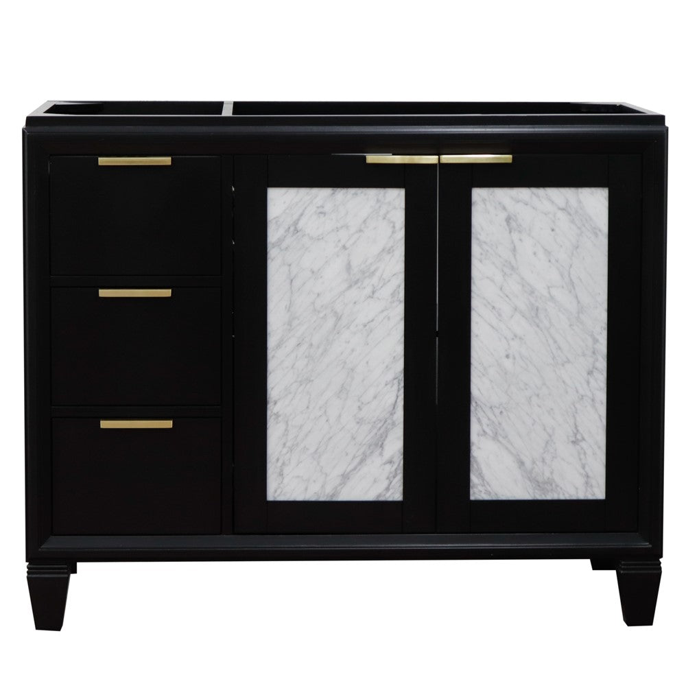 Bellaterra 42" Single Sink Vanity - Cabinet Only 400990-42L, Black / Right Door, Front