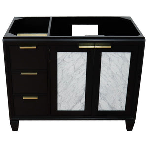 Bellaterra 42" Single Sink Vanity - Cabinet Only 400990-42L, Black / Right Door, Top Front