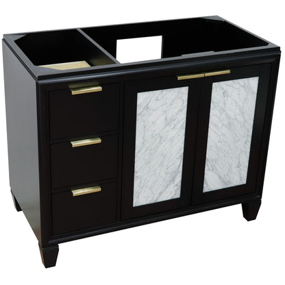 Bellaterra 42" Single Sink Vanity - Cabinet Only 400990-42L, Black / Right Door, Top Front