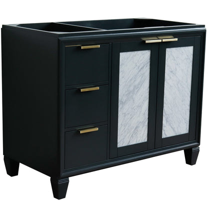 Bellaterra 42" Single Sink Vanity - Cabinet Only 400990-42L, Black / Right Door, Front