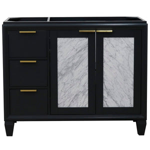 Bellaterra 42" Single Sink Vanity - Cabinet Only 400990-42L, Black / Right Door, Front