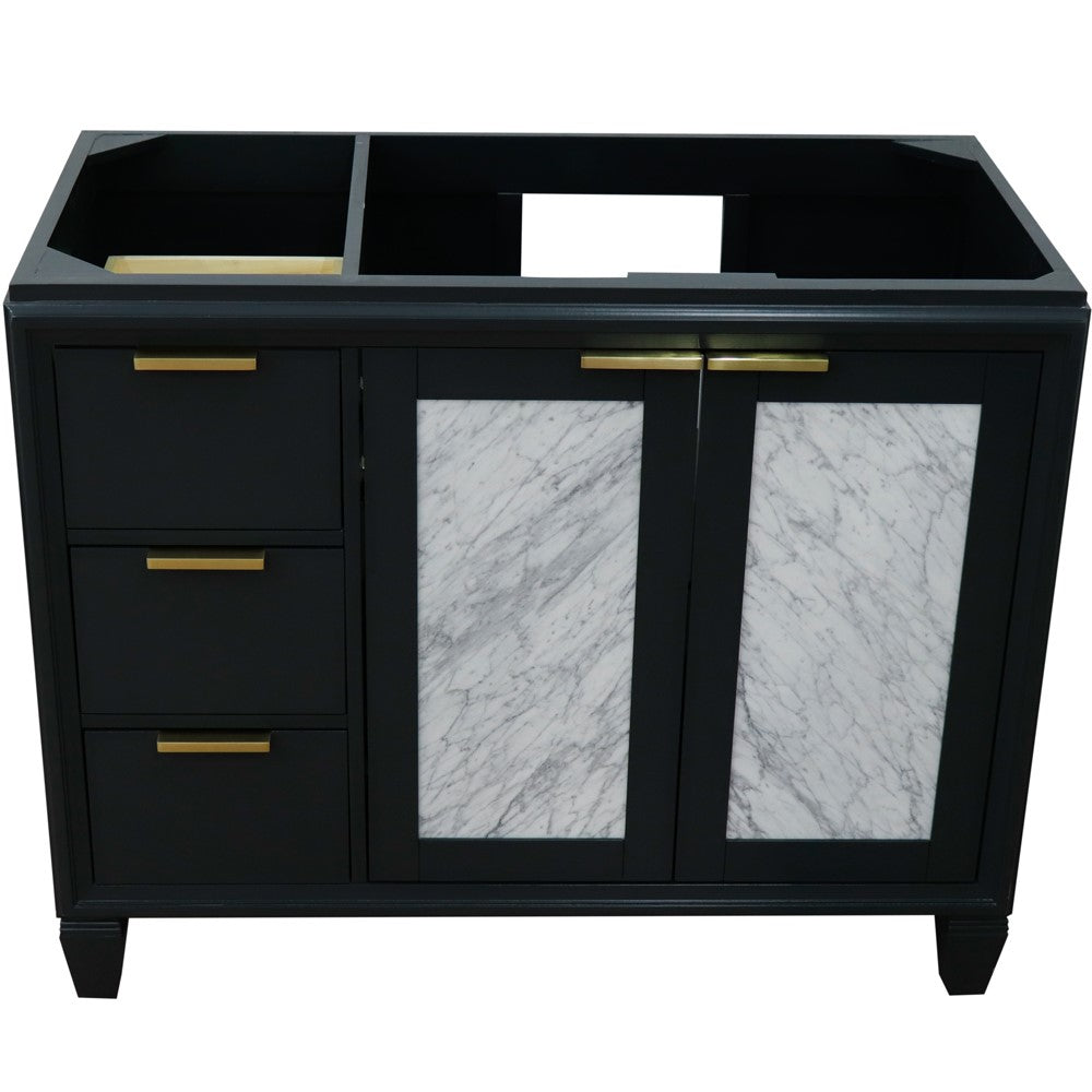 Bellaterra 42" Single Sink Vanity - Cabinet Only 400990-42L, Black / Right Door, Top Front