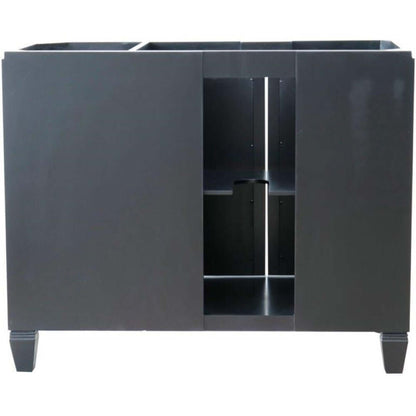 Bellaterra Shlomo - to Split Black 43" Single Vanity w/ Counter Top and Left Sink-Left Door 400990-43L-BL-BGOL