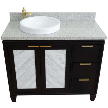 Bellaterra Black 43" Single Vanity w/ Counter Top and Left Sink-Left Door 400990-43L-BL