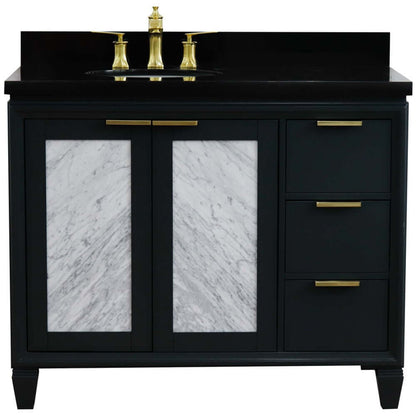 Bellaterra Shlomo - to Split Dark Gray 43" Single Vanity w/ Counter Top and Left Sink-Left Door 400990-43L-DG-BGOL