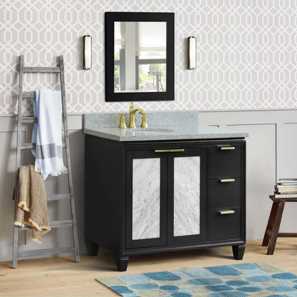 Bellaterra Shlomo - to Split Dark Gray 43" Single Vanity w/ Counter Top and Left Sink-Left Door 400990-43L-DG-GYOL