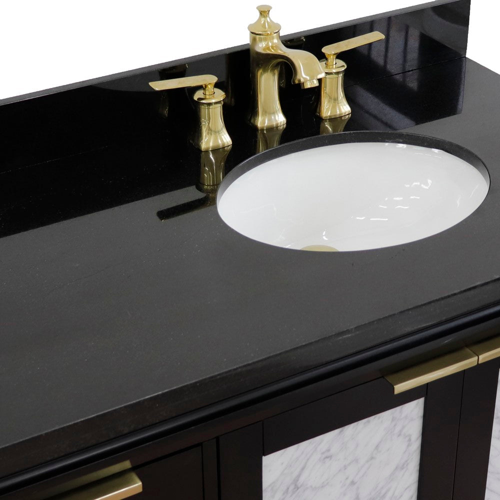 Bellaterra 43" Single Vanity w/ Counter Top and Sink Black Finish - Right Door/Right Sink 400990-43R-BL-BGOR