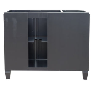 Bellaterra 43" Single Vanity w/ Counter Top and Sink Black Finish - Right Door/Right Sink 400990-43R-BL-BGOR