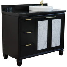 Load image into Gallery viewer, Bellaterra 43&quot; Single Vanity w/ Counter Top and Sink Black Finish - Right Door/Right Sink 400990-43R-BL-BGRDR