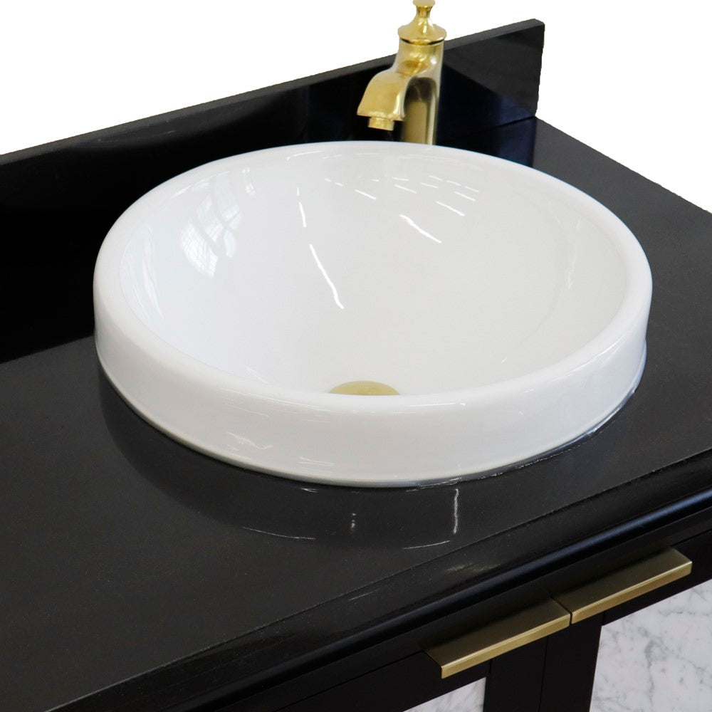 Bellaterra 43" Single Vanity w/ Counter Top and Sink Black Finish - Right Door/Right Sink 400990-43R-BL-BGRDR