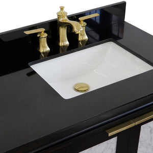 Bellaterra 43" Single Vanity w/ Counter Top and Sink Black Finish - Right Door/Right Sink 400990-43R-BL-BGRR