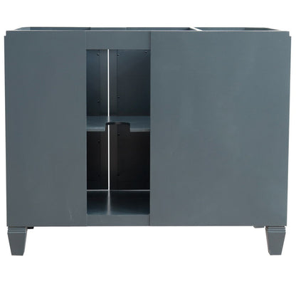 Bellaterra 43" Single Vanity w/ Counter Top and Sink Dark Gray Finish - Right Door/Right Sink 400990-43R-DG-BGOR