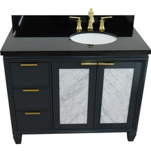 Load image into Gallery viewer, Bellaterra 43&quot; Single Vanity w/ Counter Top and Sink Dark Gray Finish - Right Door/Right Sink 400990-43R-DG-BGOR
