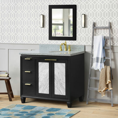 Bellaterra 43" Single Vanity w/ Counter Top and Sink Dark Gray Finish - Right Door/Right Sink 400990-43R-DG-GYOR