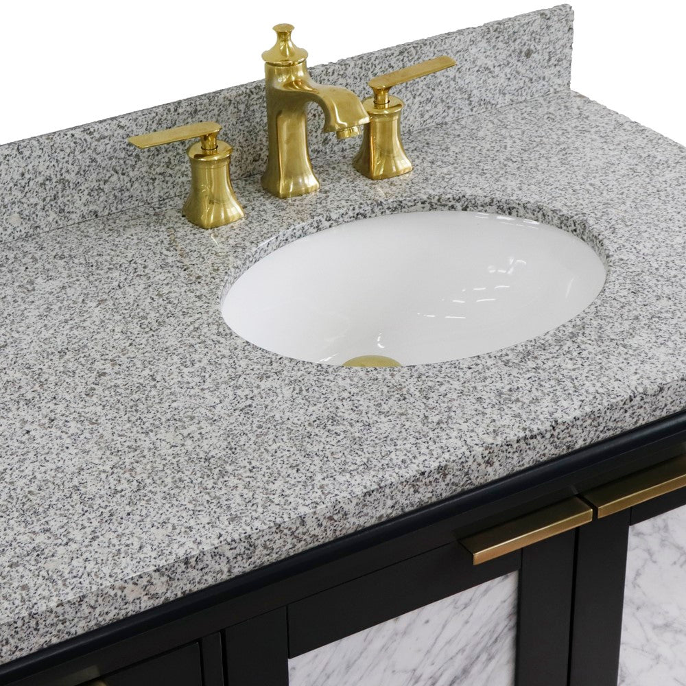 Bellaterra 43" Single Vanity w/ Counter Top and Sink Dark Gray Finish - Right Door/Right Sink 400990-43R-DG-GYOR