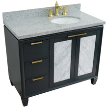 Load image into Gallery viewer, Bellaterra 43&quot; Single Vanity w/ Counter Top and Sink Dark Gray Finish - Right Door/Right Sink 400990-43R-DG-GYOR