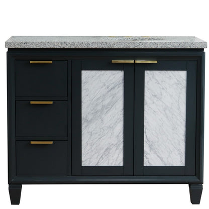 Bellaterra 43" Single Vanity w/ Counter Top and Sink Dark Gray Finish - Right Door/Right Sink 400990-43R-DG-GYOR