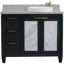 Load image into Gallery viewer, Bellaterra 43&quot; Single Vanity w/ Counter Top and Sink Dark Gray Finish - Right Door/Right Sink 400990-43R-DG-GYRDR