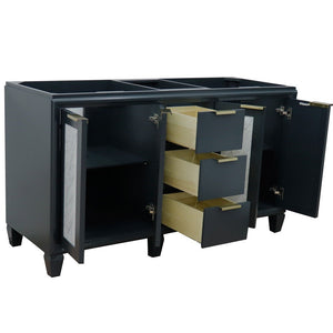 Bellaterra 60" Double Vanity - Cabinet Only 400990-60D, Dark Gray, Open