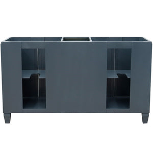Bellaterra 60" Double Vanity - Cabinet Only 400990-60D, Dark Gray, Backside