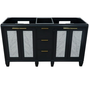 Bellaterra 60" Double Vanity - Cabinet Only 400990-60D, Dark Gray, Front