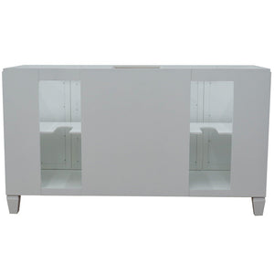 Bellaterra 60" Double Vanity - Cabinet Only 400990-60D, White, Backside