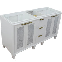 Load image into Gallery viewer, Bellaterra 60&quot; Double Vanity - Cabinet Only 400990-60D, White, Top Sideview